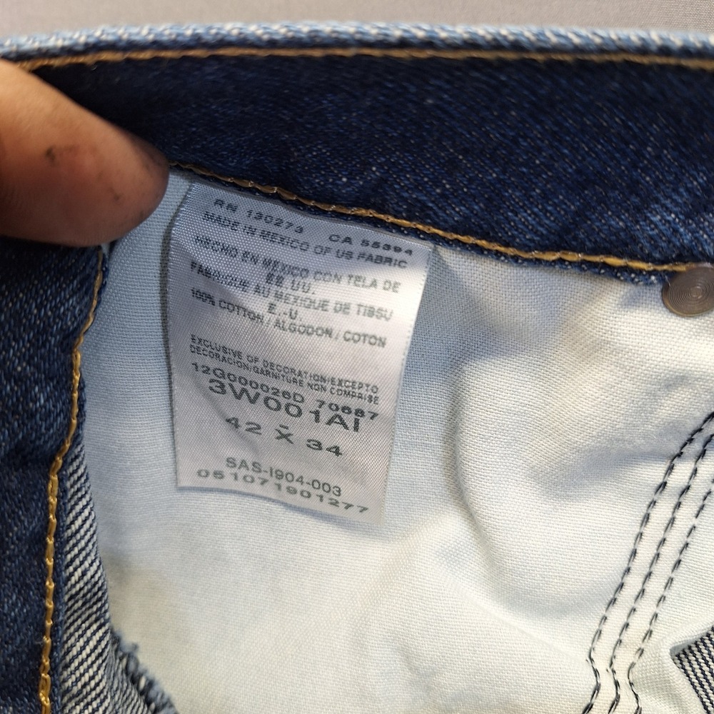Riggs Workwear by Wrangler Mens Work Horse Jeans Relaxed Fit Blue 42x34 3W001AI - Picture 11 of 13